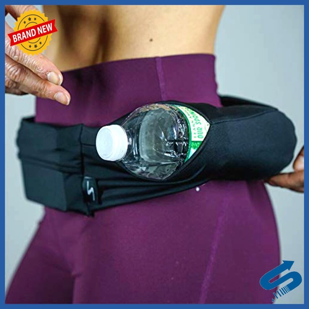 Adjustable Running Belt Waist Pack 3 Pocket Sweat Resistant Phone Holder - Picture 3 of 6
